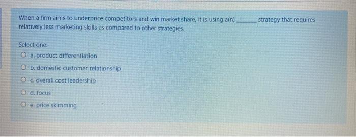 When a firm aims to underprice competitors and