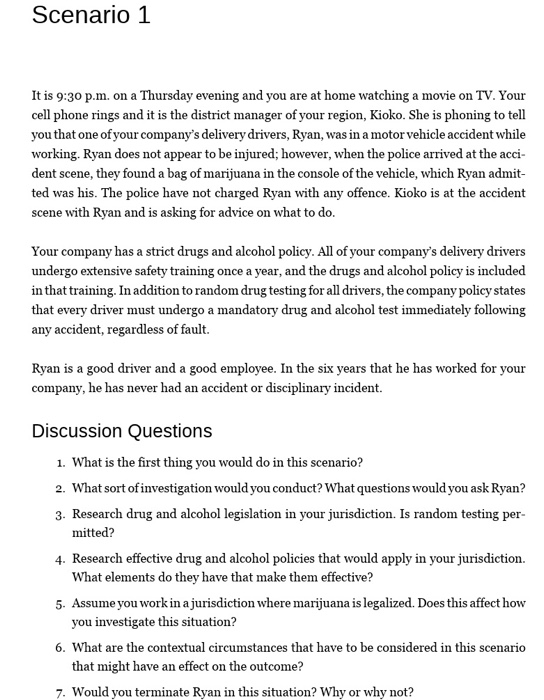 9-L2 < Aa Scenario 1 It is 930p.m. on a Thursday