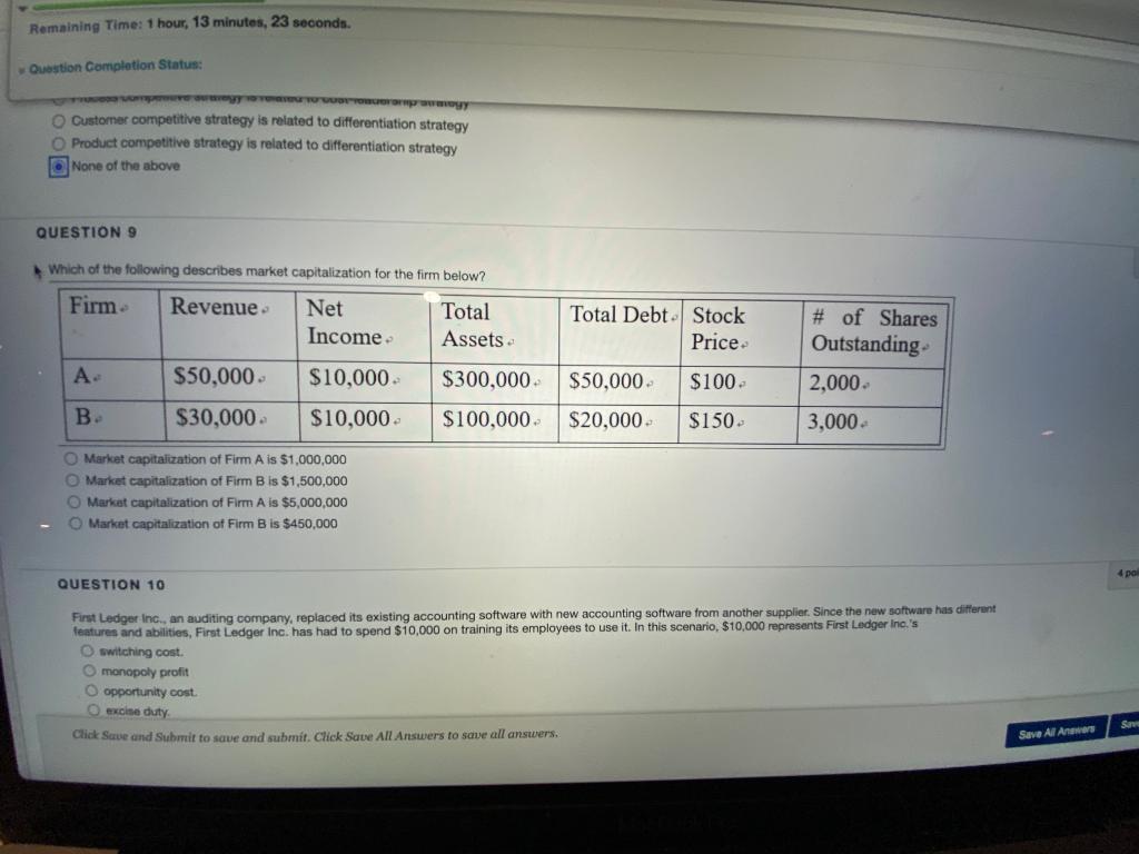 Remaining Time: 1 hour, 13 minutes, 23 seconds.