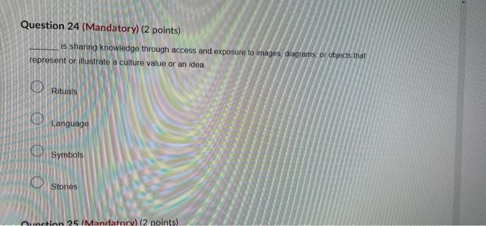 Question 20 (Mandatory) (2 points) Organizational