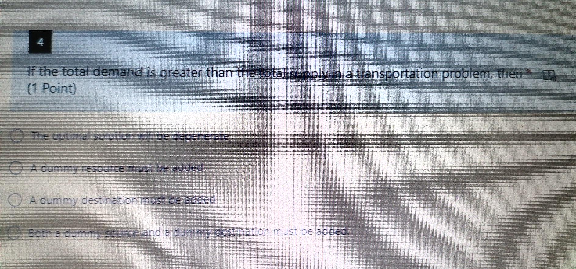 Q4+6 OR - please quickly If the total demand is