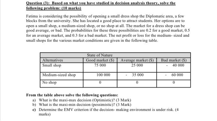 Question (3): Based on what you have studied in