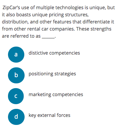 ZipCar's use of multiple technologies is unique,