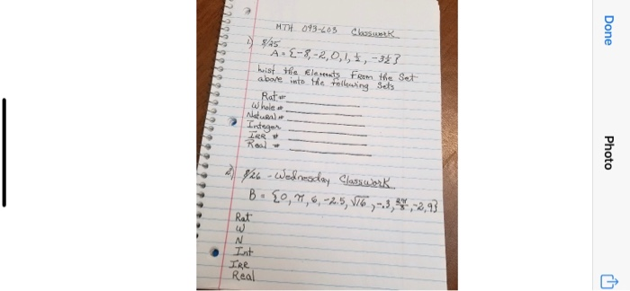 Done MTL 043-205 Clasak 2) $45 A. {-8, -2,0, 1, ,