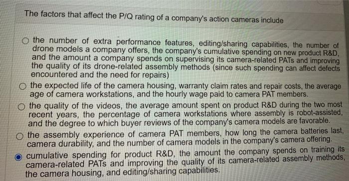 The factors that affect the P/Q rating of a