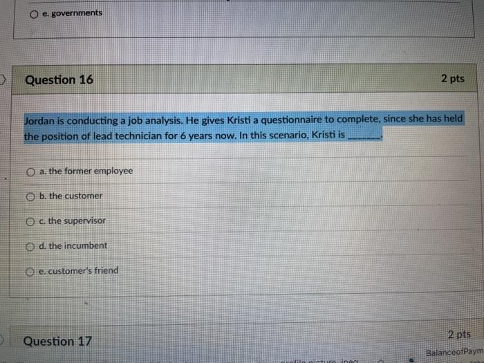 O e governments Question 16 2 pts Jordan is