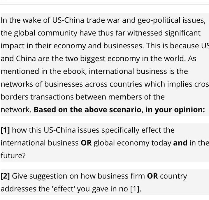In the wake of US-China trade war and