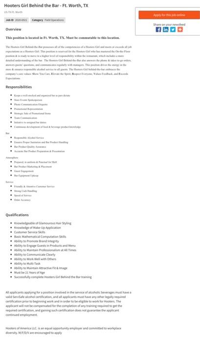 look at this job posting if this were posted in