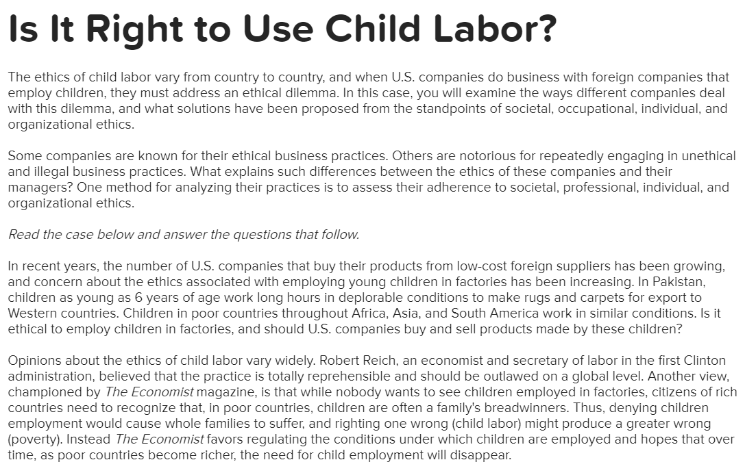 Is It Right to Use Child Labor? The ethics of