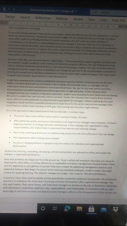 st Question Give 3 reasons why the training