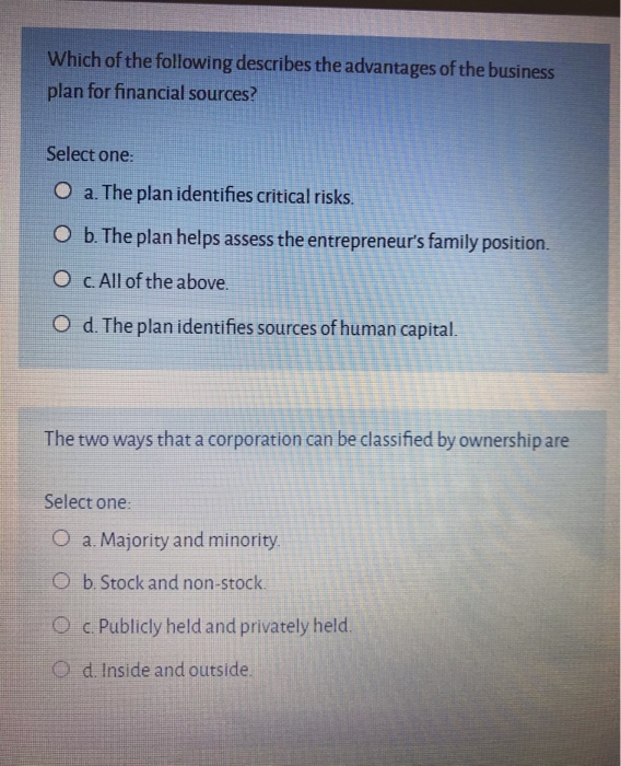 Which of the following describes the advantages