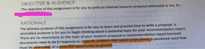 OBJECTIVE & AUDIENCE The objective of this