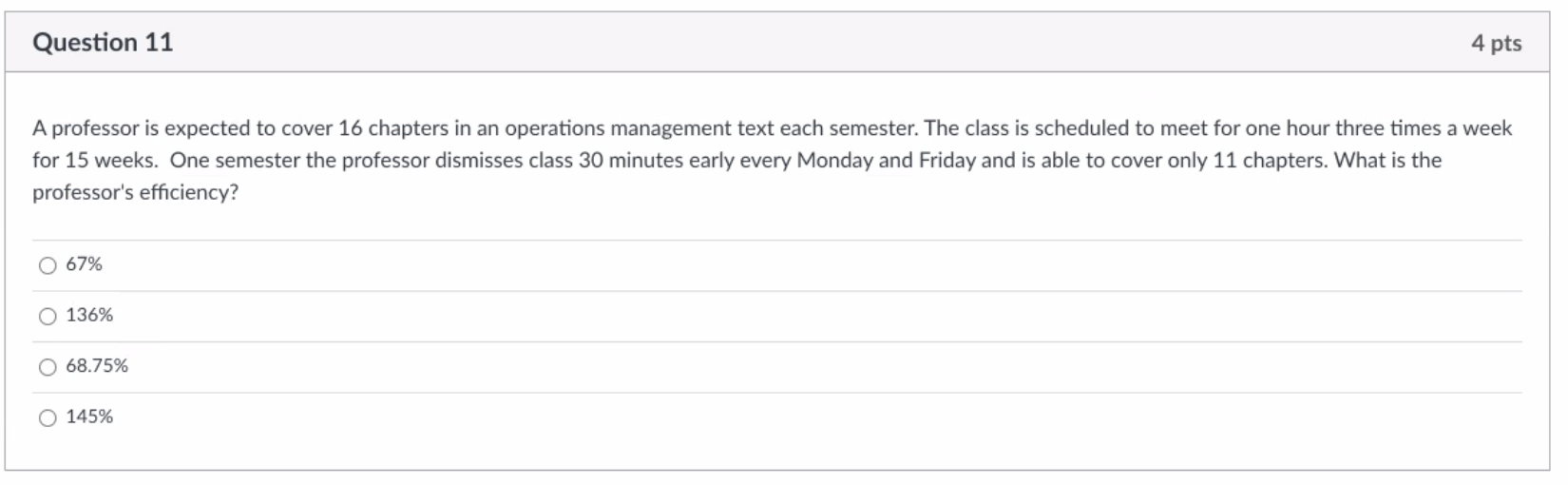 Question 11 4 pts A professor is expected to