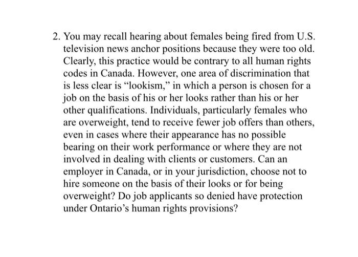 2. You may recall hearing about females being