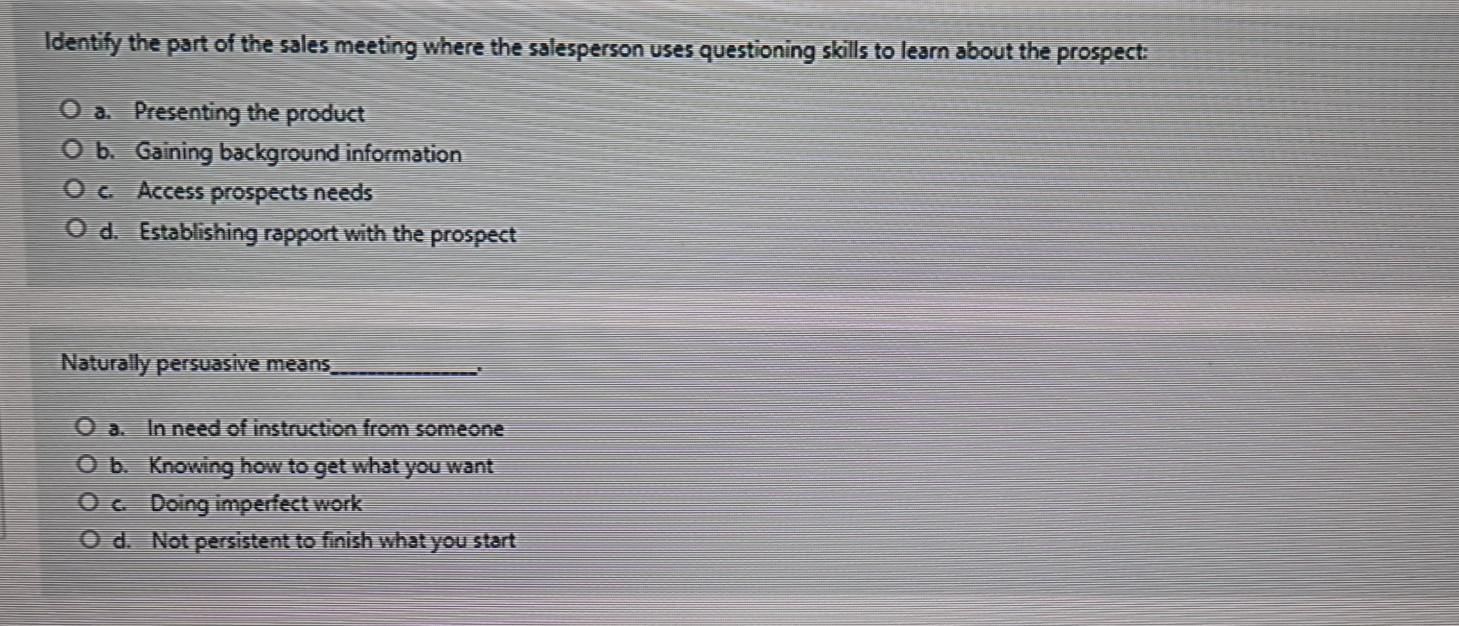 Identify the part of the sales meeting where the