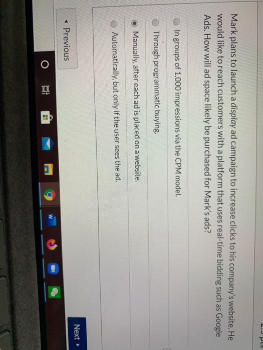 Mark plans to launch a display ad campaign to