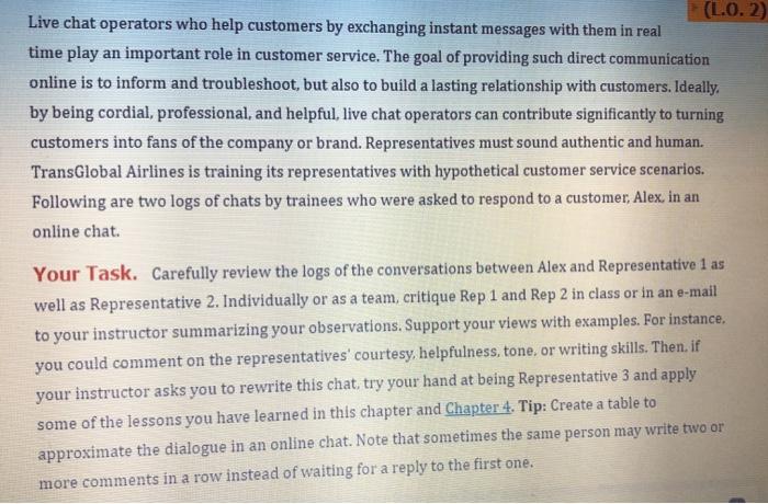 (L.0.2 Live chat operators who help customers by