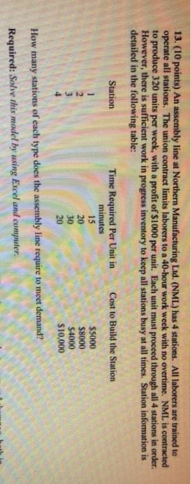 No paperwork. Use Excel LP solver and model step