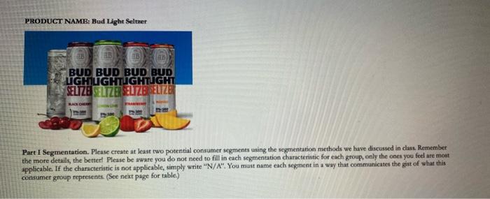 PRODUCT NAME: Bud Light Seltzer EB (AB BUD BUD