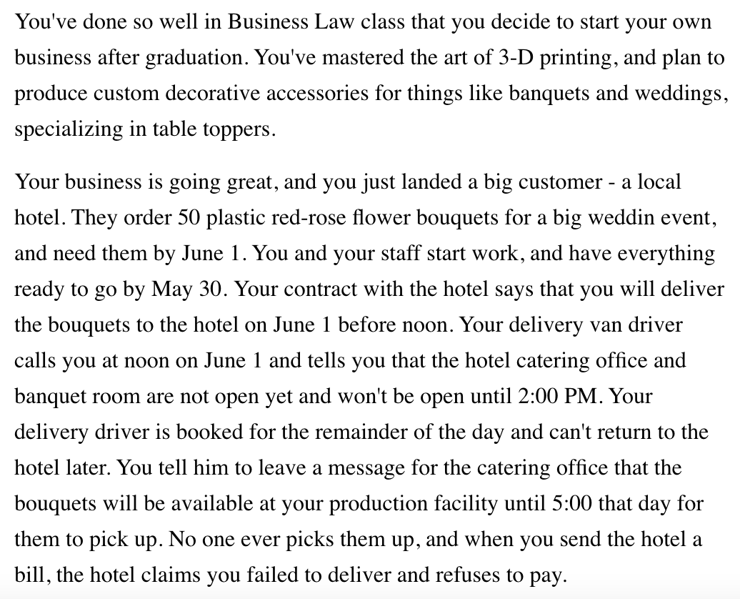 Scenario from Assignment 1: Same scenario as in