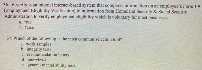 36. E-verify is an internet internet-based system
