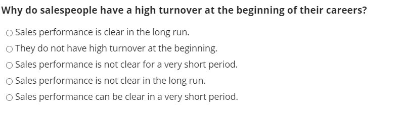Why do salespeople have a high turnover at the