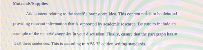 please provide cited sources on why materils/