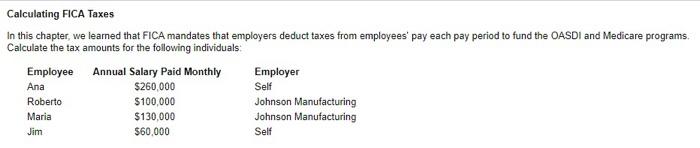 Calculating FICA Taxes In this chapter, we