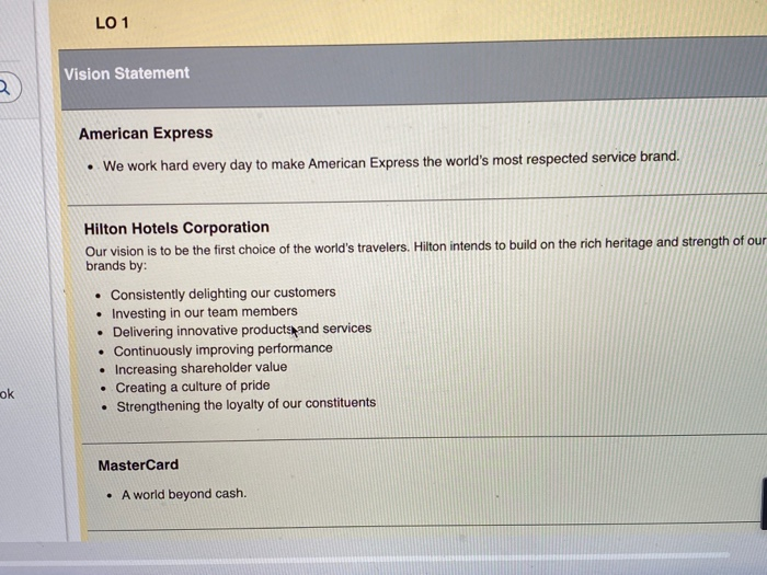 Look at the vision statements for Amazon,