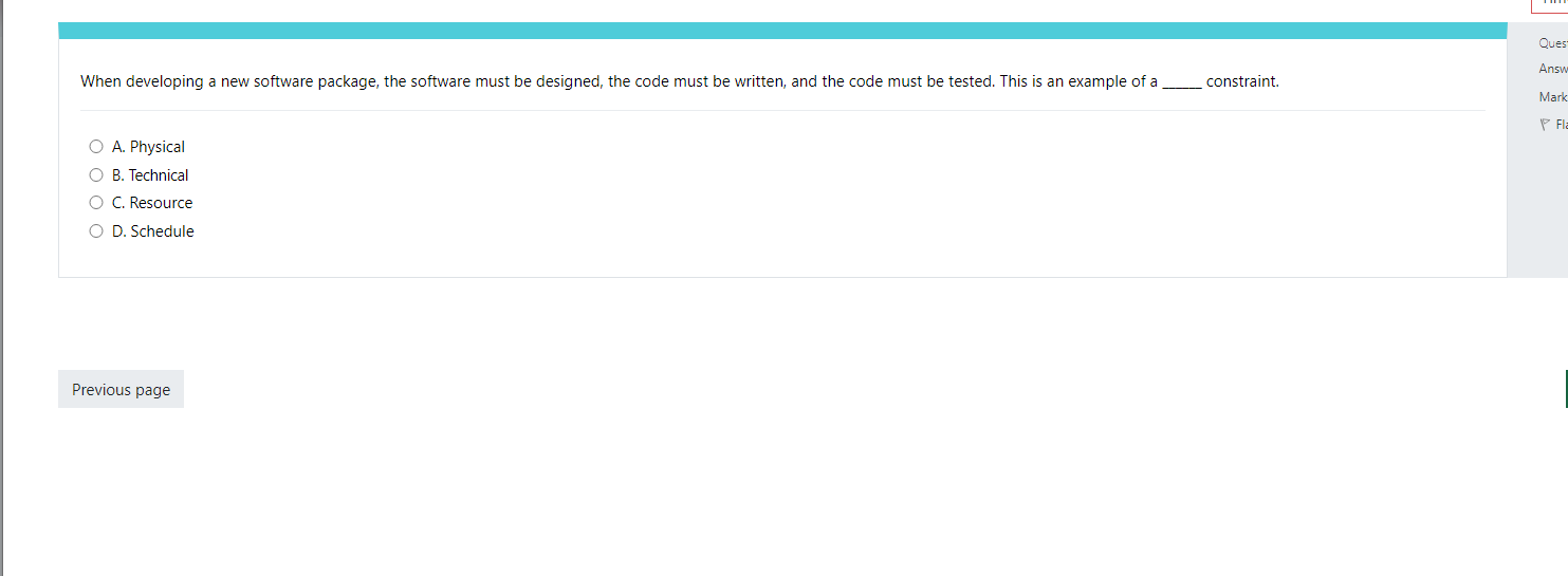 which one of the following. A. Life cycle costs