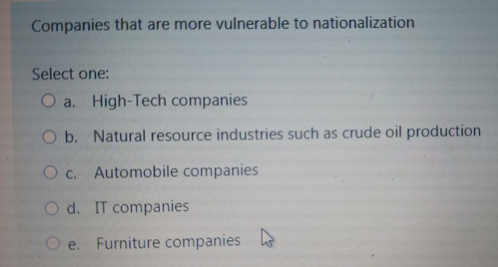 Companies that are more vulnerable to