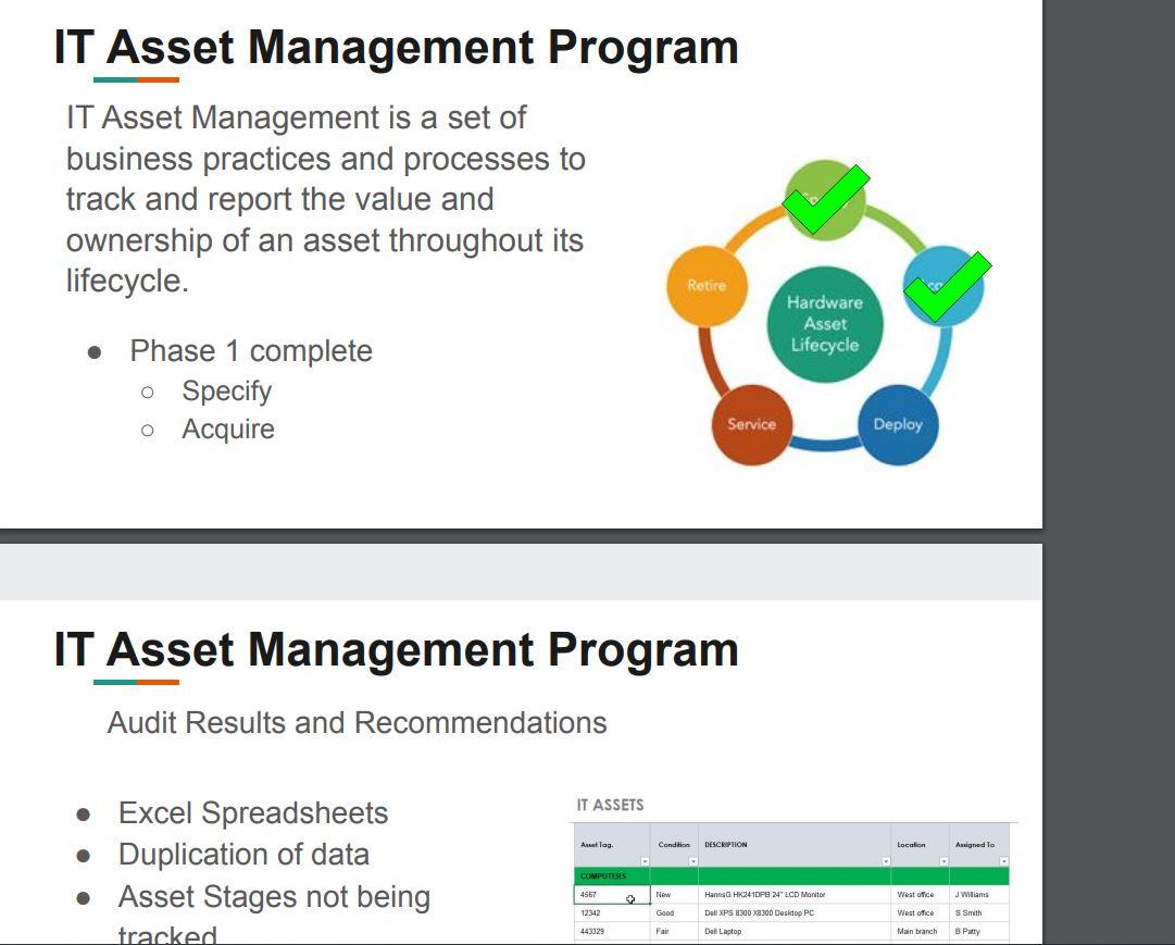 You are the IT Project Manager for IniTech