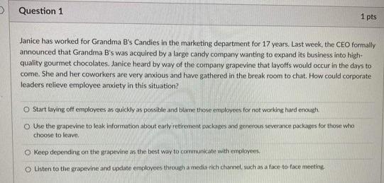 Janice has worked for Grandma B's Candies in the