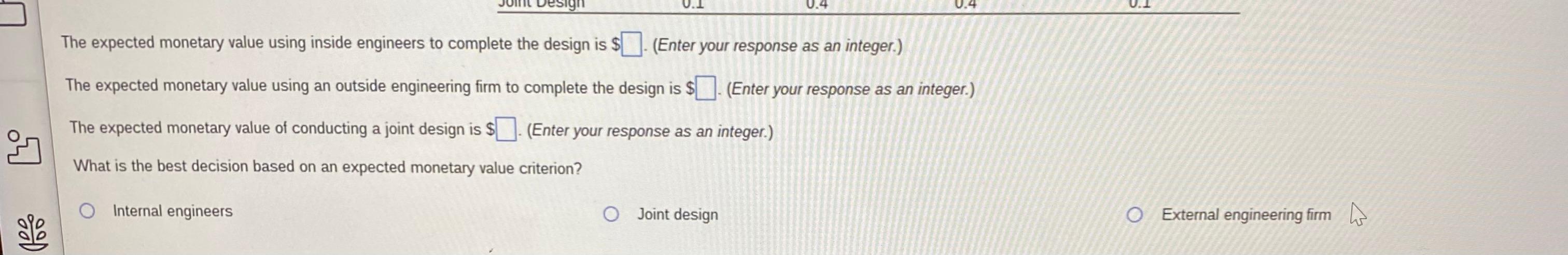 Those estimates are shown in the following table: