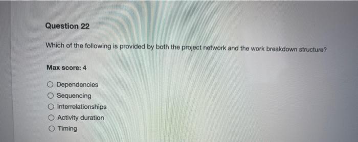 Question 22 Which of the following is provided by