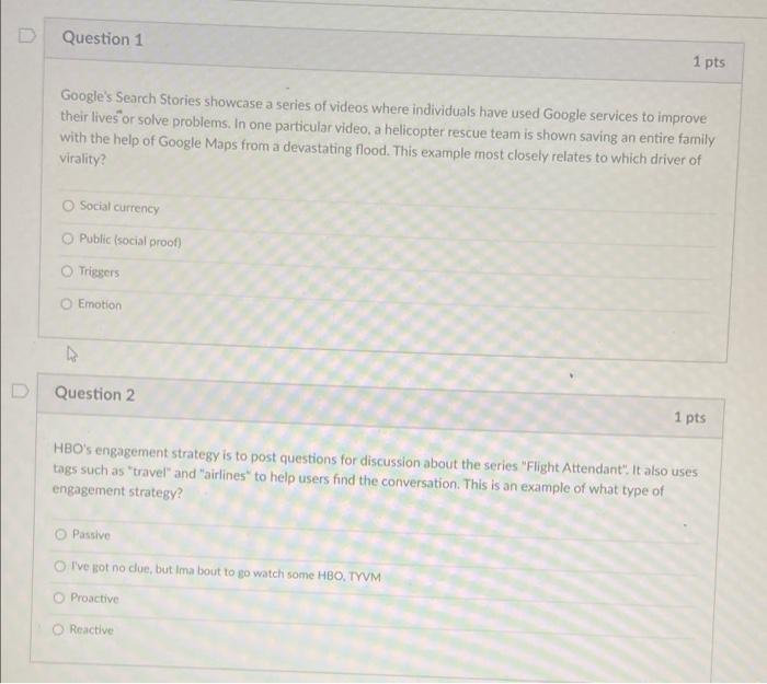 please help! on both! Question 1 1 pts Google's