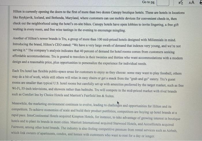 marketing please help Case 11.2 Hilton Worldwide