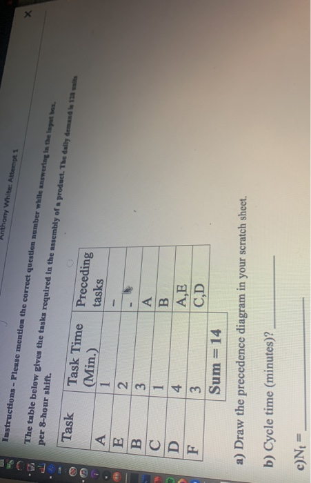 Anthony White Attempt 1 Instructions - Please