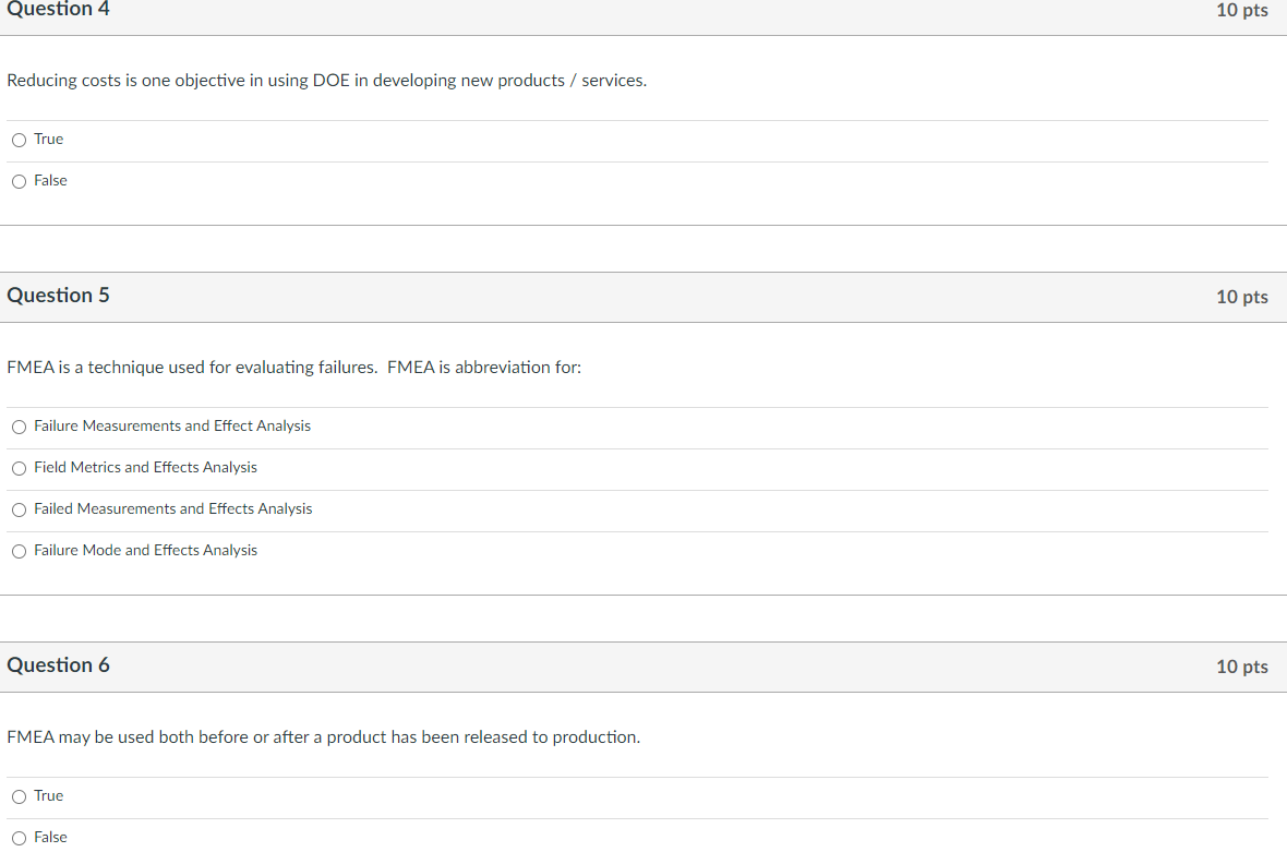 Question 4 10 pts Reducing costs is one objective