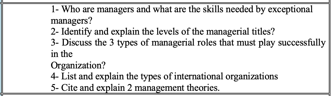 1- Who are managers and what are the skills
