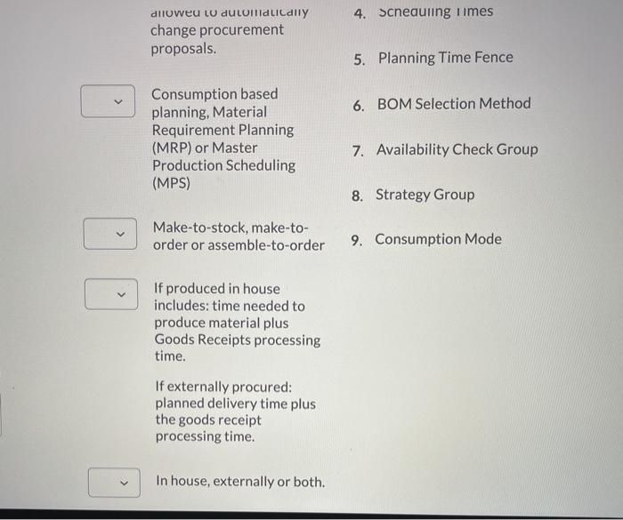 just get me the answers without explanation In