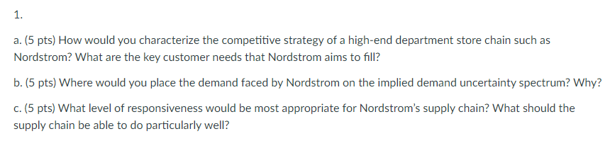 1. a. (5 pts) How would you characterize the
