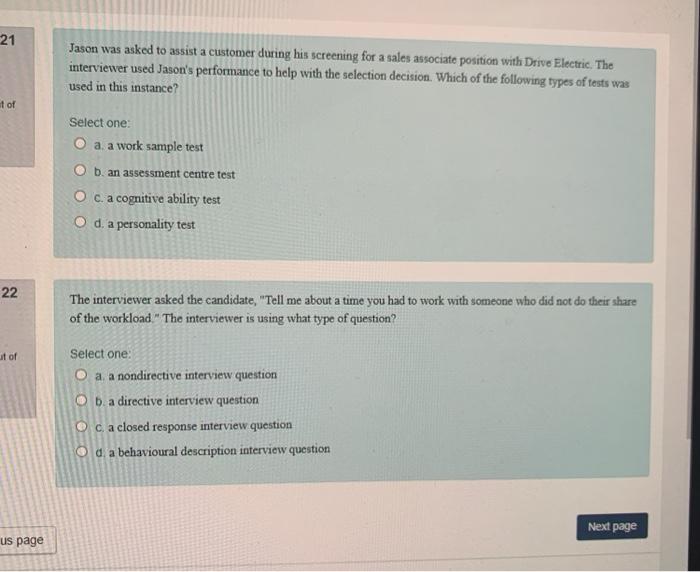 21 Jason was asked to assist a customer during