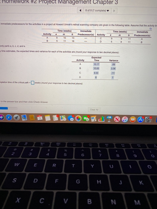 momework #2 Project Ivanagement Chapter 3 8 of