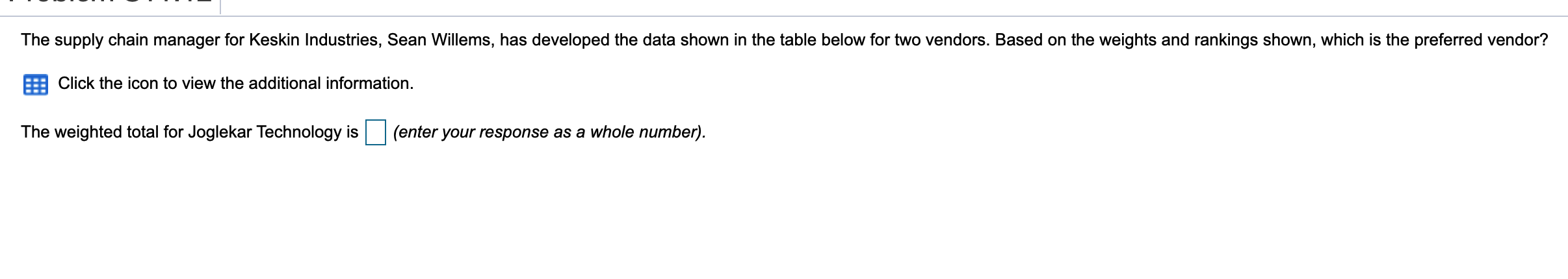 The supply chain manager for Keskin Industries,