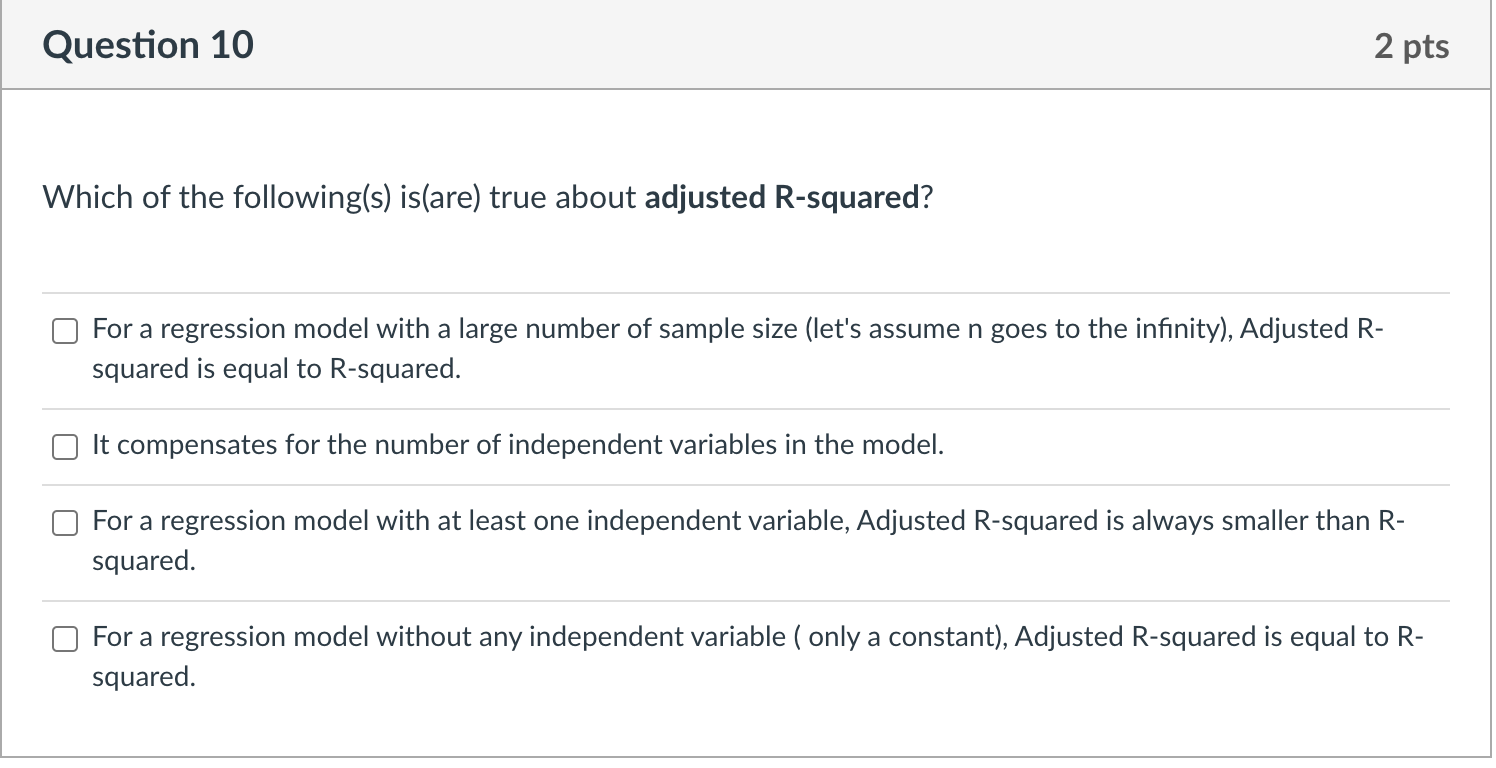 Question 10 2 pts Which of the following(s)