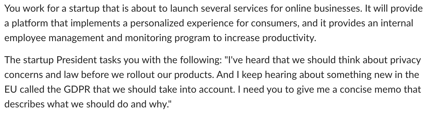 Would just like bullet points, focus on how GDPR