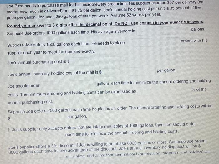 first 3 boxes have already been filled in Joe