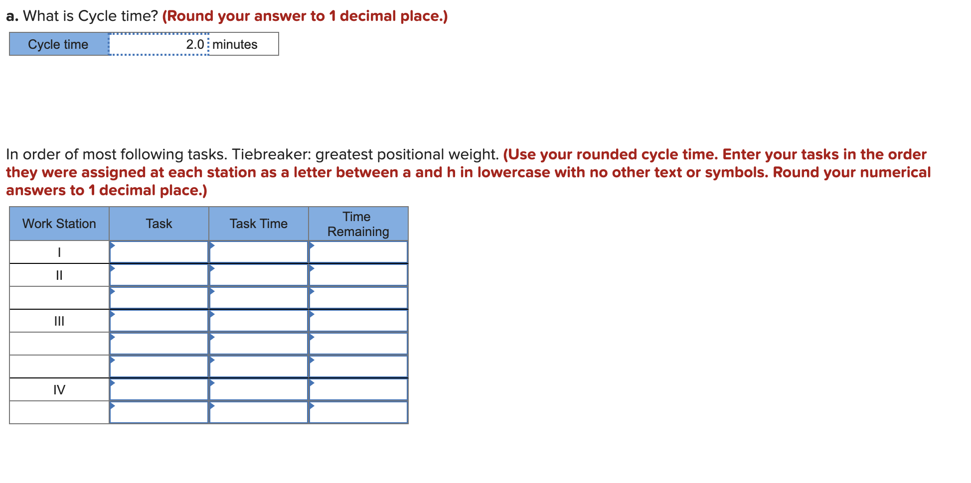 A manager wants to assign tasks to workstations