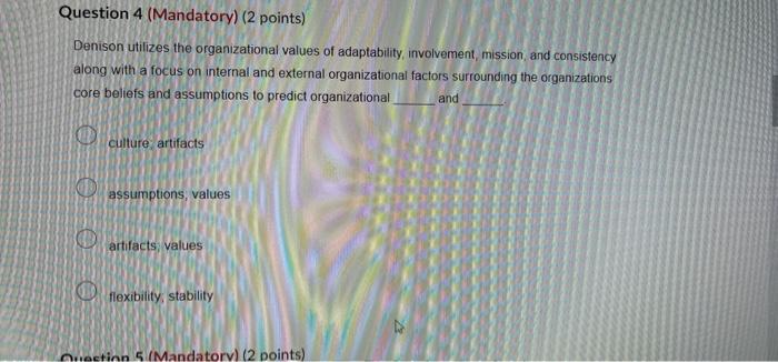 Question 3 (Mandatory) (2 points) Three issues